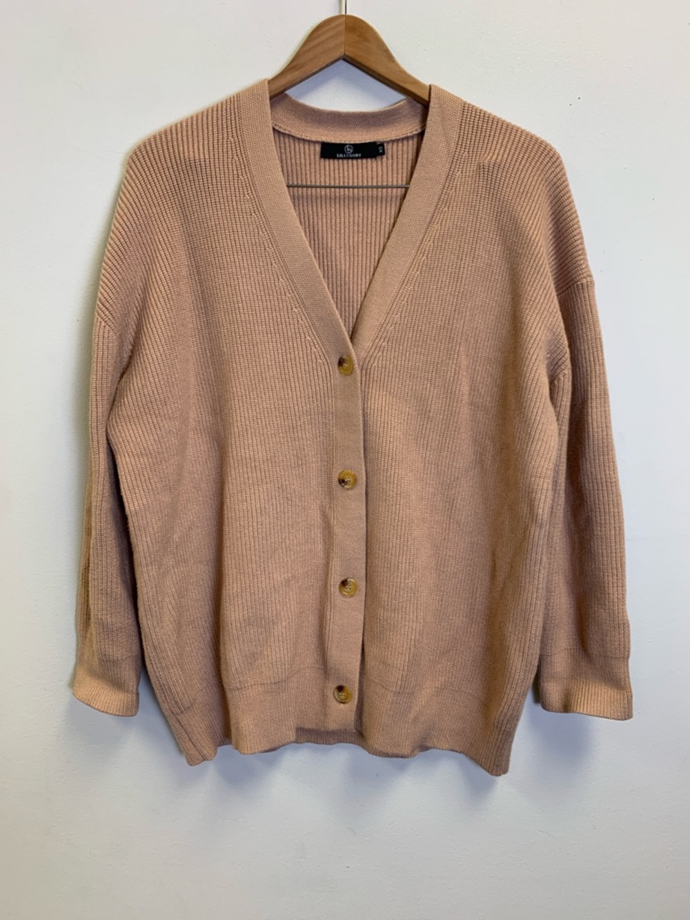 Lillusory Relaxed V-Neck Button Cardigan in Dusty Rose